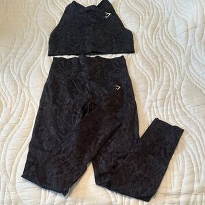 Gymshark Black Adapt Animal Leggings and Top Set